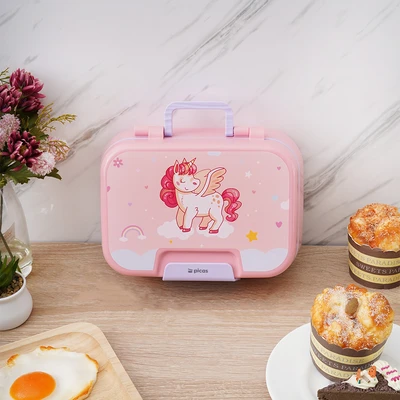 Gambar Picas Kotak Makan 3 Sekat Unicorn 1.03 Liter - Pink/Ungu
