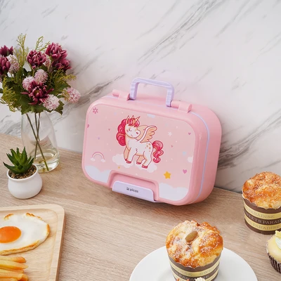 Gambar Picas Kotak Makan 3 Sekat Unicorn 1.03 Liter - Pink/Ungu