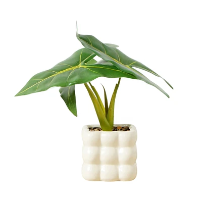 Gambar Informa Tanaman Artifisial Taro Dengan Pot 9x9x22 cm - Hijau