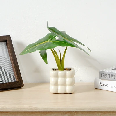 Gambar Informa Tanaman Artifisial Taro Dengan Pot 9x9x22 cm - Hijau