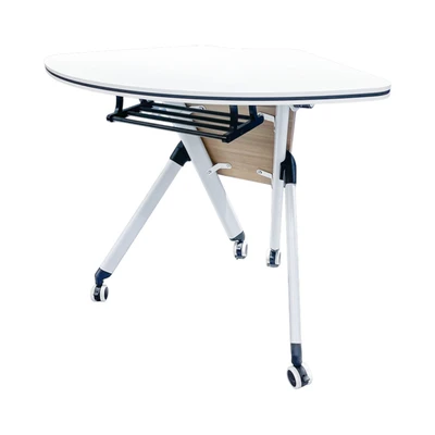 Gambar Yori Meja Komputer Lite Corner - Putih/Cokelat Oak