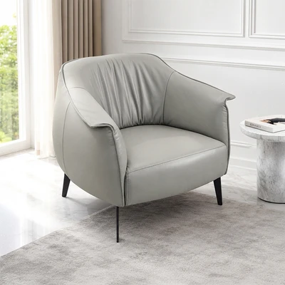 Gambar Ferrara Dijon II Sofa Kulit 1 Seater - Abu-Abu