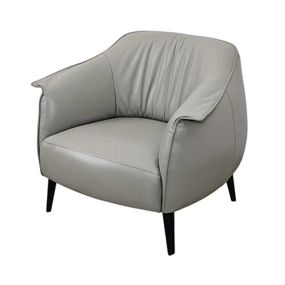 Gambar Ferrara Dijon II Sofa Kulit 1 Seater - Abu-Abu