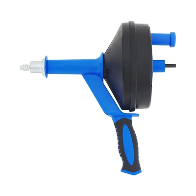 Gambar Fosa 7.6 mtr Alat Pembersih Pipa Pembuangan Drill Attachment - Biru/Silver