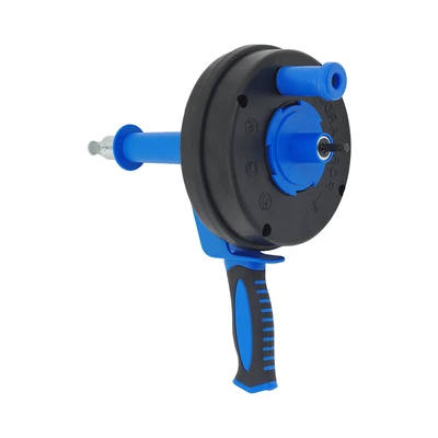 Gambar Fosa 7.6 mtr Alat Pembersih Pipa Pembuangan Drill Attachment - Biru/Silver