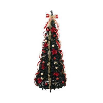 Gambar Noelle 180 cm Pohon Natal Christmas Prelit Pop Up - Hijau/Merah