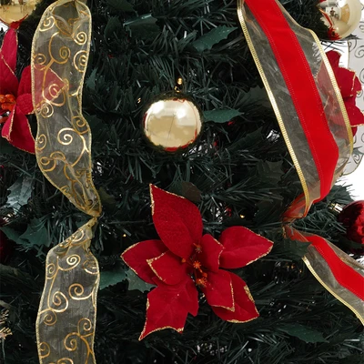 Gambar Noelle 180 cm Pohon Natal Christmas Prelit Pop Up - Hijau/Merah