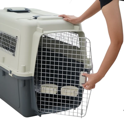 Gambar Paws N Tail Iata Kandang Travel Portable Anjing & Kucing 90x62x75 cm - Abu-Abu
