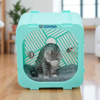 Gambar Cavea Rumah Kucing Plastik - Hijau Mint