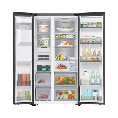 Gambar Samsung Bespoke AI Kulkas 2 Pintu Side By Side 641 Liter RS90F65ANFSE - Hitam