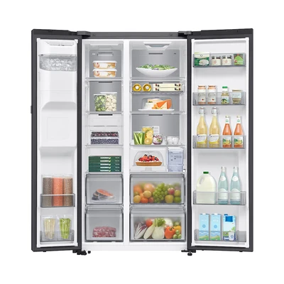Gambar Samsung Bespoke AI Kulkas 2 Pintu Side By Side 641 Liter RS90F65DNFSE - Hitam