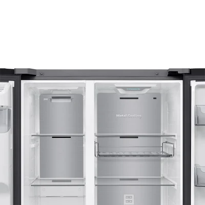 Gambar Samsung Bespoke AI Kulkas 2 Pintu Side By Side 641 Liter RS90F65DNFSE - Hitam