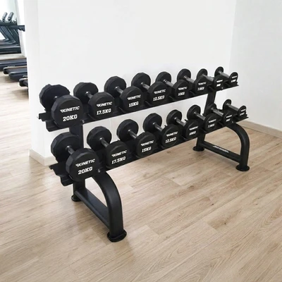 Gambar Kinetic Set 8 Pasang Dumbell PEV Dengan Rak Penyimpanan - Hitam