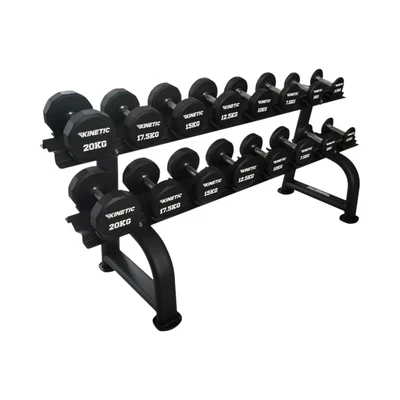Gambar Kinetic Set 8 Pasang Dumbell PEV Dengan Rak Penyimpanan - Hitam