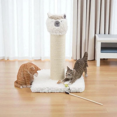 Gambar Cavea 45x45x65 cm Pohon Bermain Kucing Alpaca - Putih