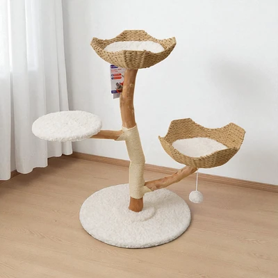 Gambar Cavea 60x60x102 cm Pohon Bermain Kucing Furniture Condo - Krem
