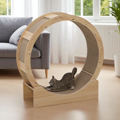 Cavea Mainan Garukan Kucing Wheel - Krem Beige