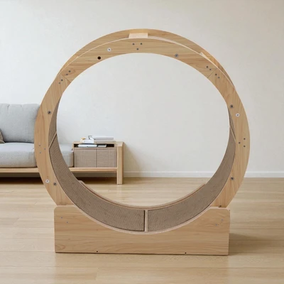 Gambar Cavea Mainan Garukan Kucing Wheel - Krem Beige