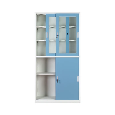Gambar Krisbow Lemari Arsip Kantor Steel 4 Pintu Geser 90x39x180 cm - Biru