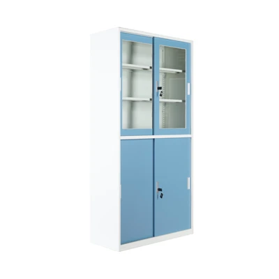 Gambar Krisbow Lemari Arsip Kantor Steel 4 Pintu Geser 90x39x180 cm - Biru