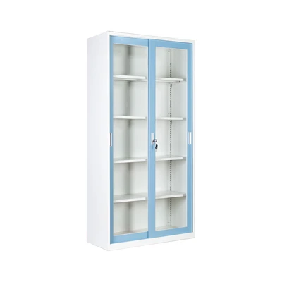 Gambar Krisbow Lemari Arsip Kantor 2 Pintu Geser Steel 90x39x180 cm - Biru