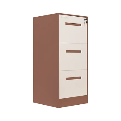 Gambar Krisbow Laci Kantor 3 Tingkat Steel 40x60x101 cm - Cokelat/Krem
