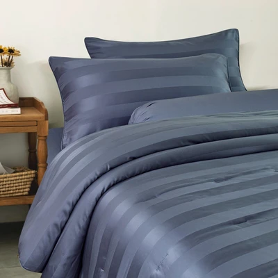 Gambar Informa 160x200 cm Set 6 Pcs Seprai Queen Bamboo Dobby - Biru Navy