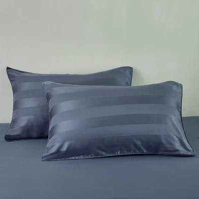 Gambar Informa 160x200 cm Set 6 Pcs Seprai Queen Bamboo Dobby - Biru Navy