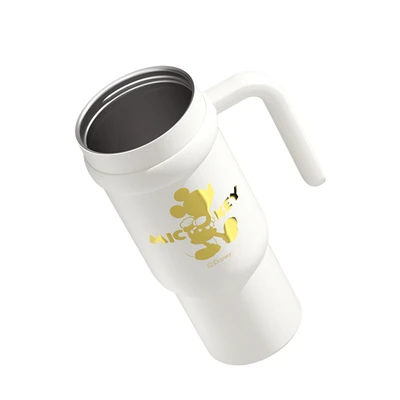 Gambar Ataru Botol Vacuum Flask Stainless Steel Dengan Handle Mickey 900 ml - Putih