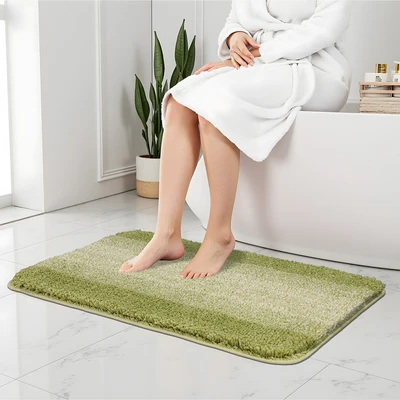 Gambar Forhom Keset Kamar Mandi Microfiber Grid 40x60 cm Set 2 pcs - Hijau Sage