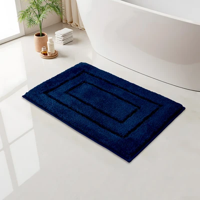 Gambar Forhom Keset Kamar Mandi Microfiber Block 40x60 cm Set 2 pcs - Biru Oceania