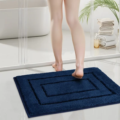 Gambar Forhom Keset Kamar Mandi Microfiber Block 40x60 cm Set 2 pcs - Biru Oceania