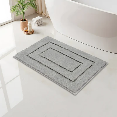 Gambar Forhom Keset Kamar Mandi Microfiber Block 40x60 cm Set 2 pcs - Abu-abu