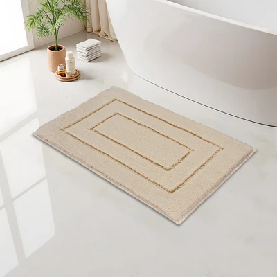 Gambar Forhom Keset Kamar Mandi Microfiber Block 40x60 cm Set 2 pcs - Krem Beige