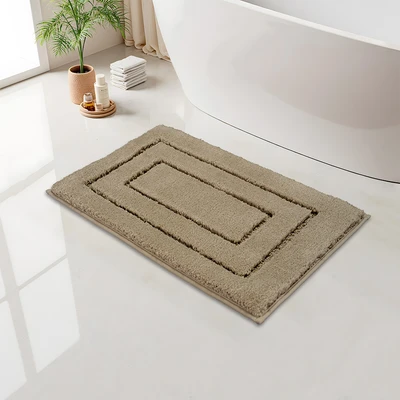Gambar Forhom Keset Kamar Mandi Microfiber Block 40x60 cm Set 2 pcs - Krem Beige