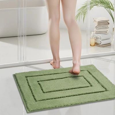 Gambar Forhom Keset Kamar Mandi Microfiber Block 40x60 cm Set 2 pcs - Hijau Forest