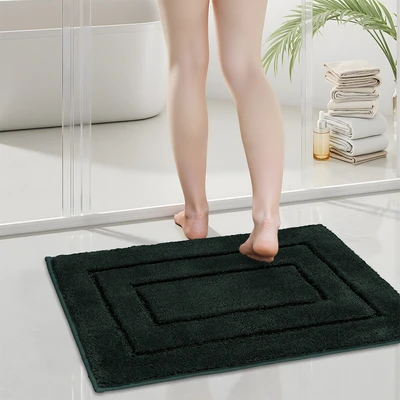 Gambar Forhom Keset Kamar Mandi Microfiber Block 40x60 cm Set 2 pcs - Hijau Forest