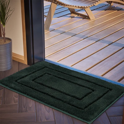 Gambar Forhom Keset Kamar Mandi Microfiber Block 40x60 cm Set 2 pcs - Hijau Forest