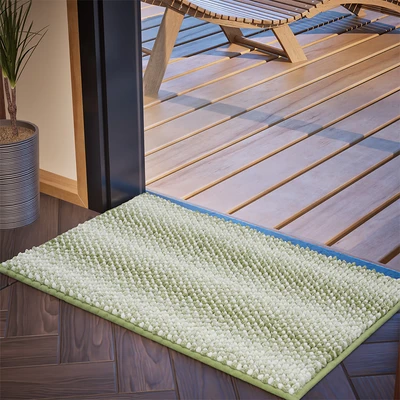 Gambar Forhom Keset Kamar Mandi Chenille Microfiber 40x60 cm Set 2 pcs - Hijau Moss