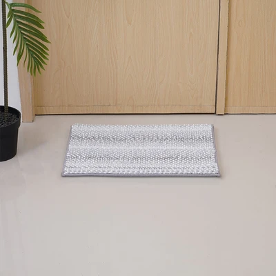 Gambar Forhom Keset Kamar Mandi Chenille Microfiber 40x60 cm Set 2 pcs - Abu-Abu Storm
