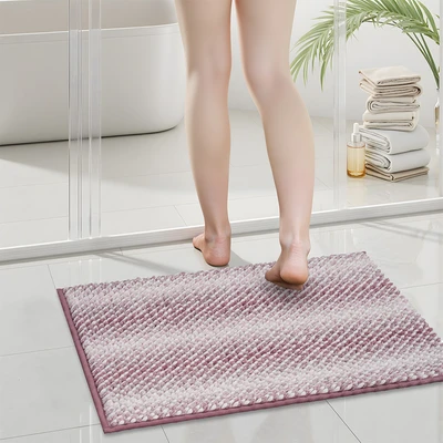 Gambar Forhom Keset Kamar Mandi Chenille Microfiber 40x60 cm Set 2 pcs - Ungu Mauve