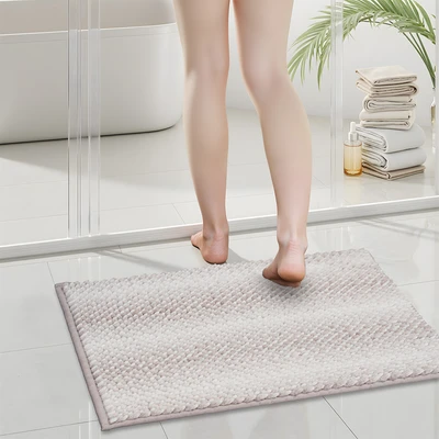 Gambar Forhom Keset Kamar Mandi Chenille Microfiber 40x60 cm Set 2 pcs - Ungu Mauve