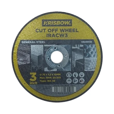Gambar Krisbow Mata Gerinda Potong 75x1.2x10 mm Gs IRACW3 Set 3 pcs - Mix