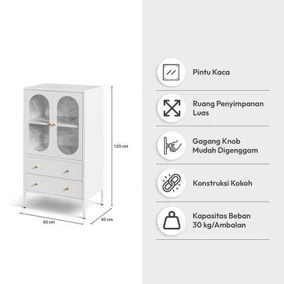 Gambar Informa Jeno Kabinet 2 Pintu Dengan 2 Laci - Putih