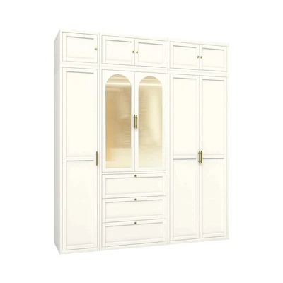 Gambar Informa Jolene Lemari Pakaian 5 Pintu Dengan Upper & Laci Set 3 pcs - Krem