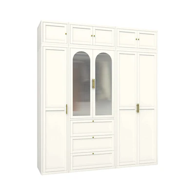Gambar Informa Jolene Lemari Pakaian 5 Pintu Dengan Upper & Laci Set 3 pcs - Krem