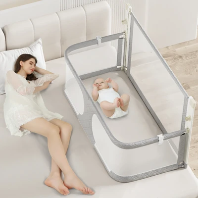 Gambar Kindla 127x68x75 cm Pagar Pengaman Bayi With Mosquito Net - Abu-Abu