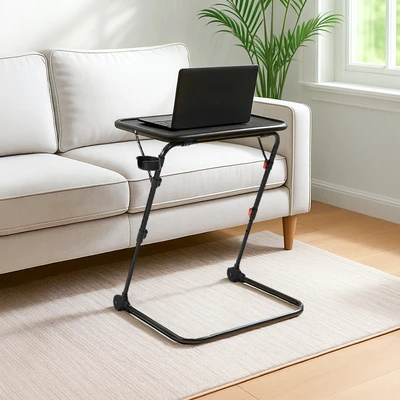 Gambar Soleil Meja Adjustable Dengan Tempat Gelas - Hitam