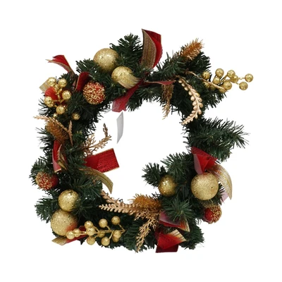 Gambar Noelle 40 cm Wreath Dekorasi Natal Christmas Gold Berry - Mix