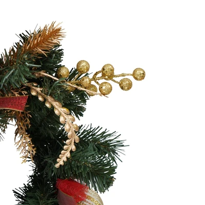 Gambar Noelle 40 cm Wreath Dekorasi Natal Christmas Gold Berry - Mix